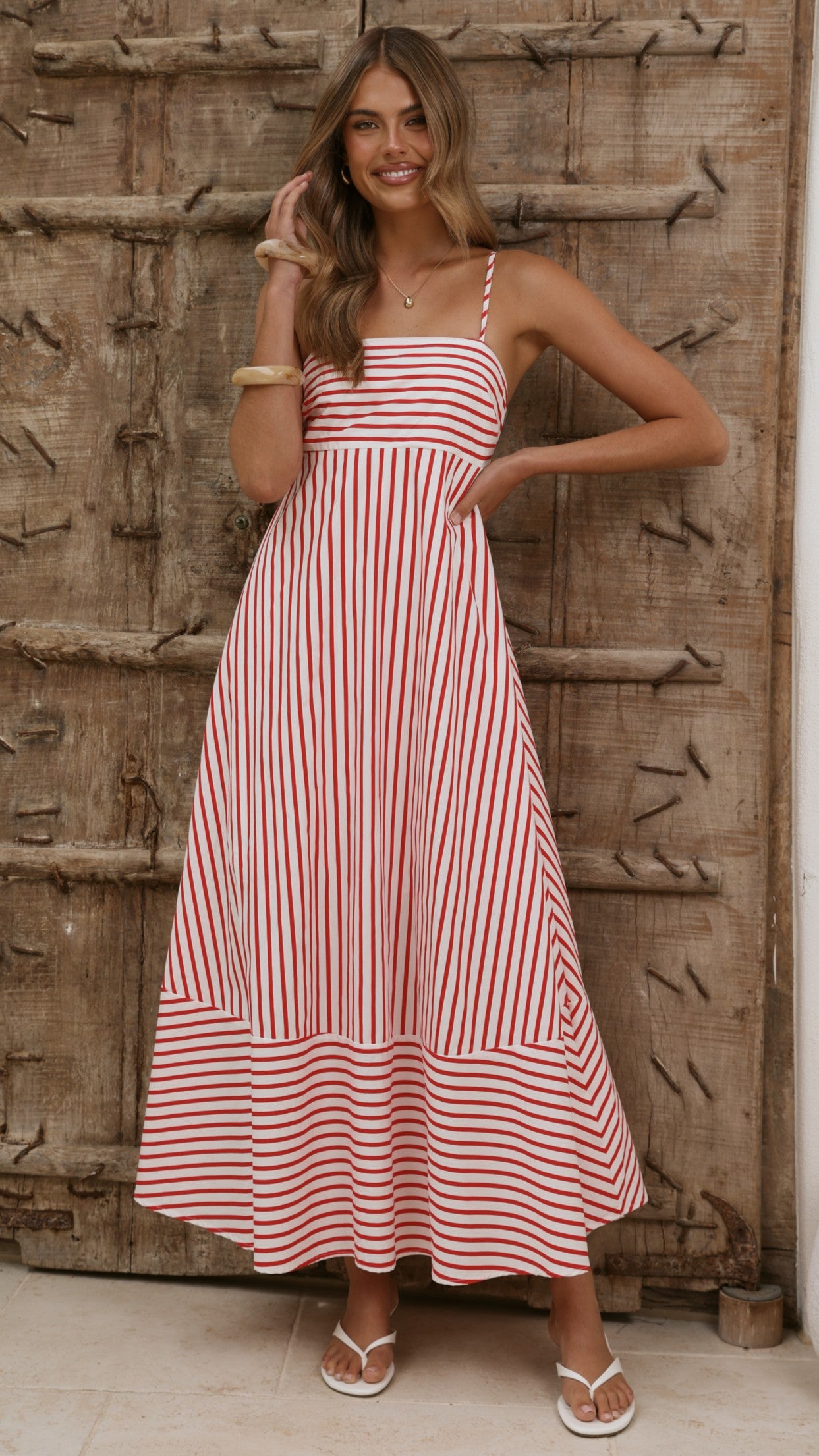 Marcel Maxi Dress - Red/White Stripe - Buy Women's Dresses