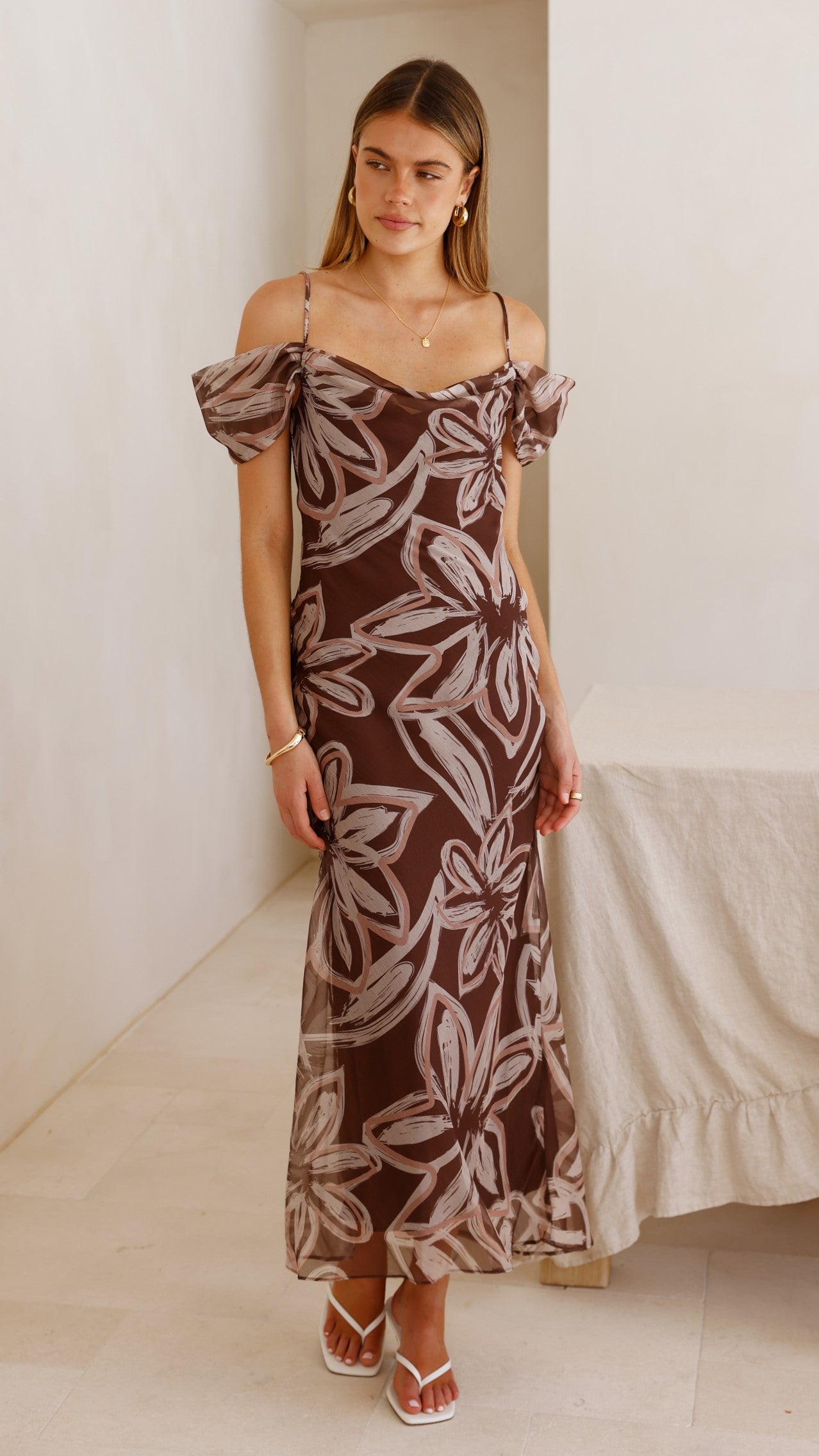 billy j ivana midi dress Adrianna Midi Dress - Brown Floral - Buy Women's Dresses