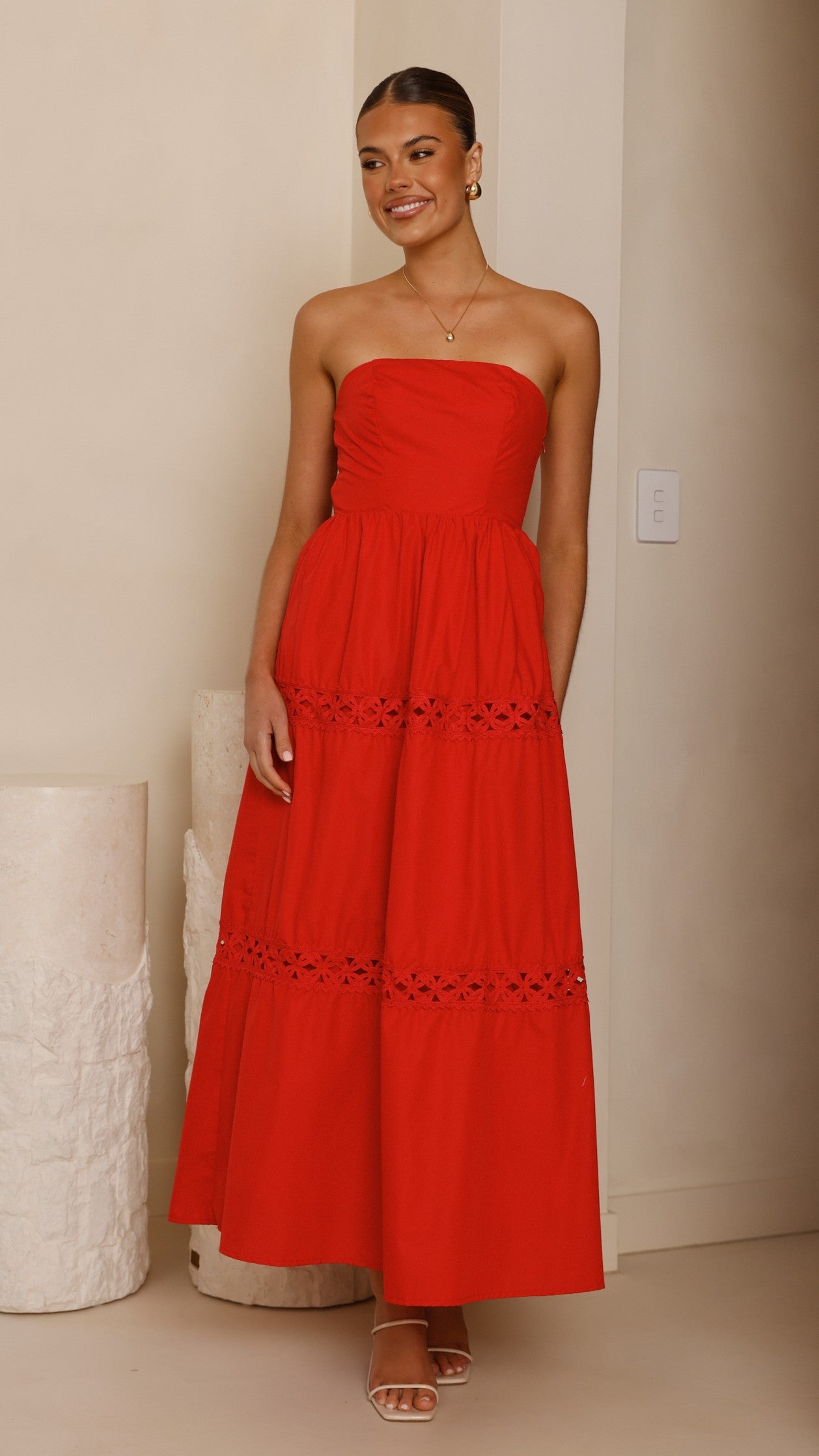Silene Maxi Dress - Red - Buy Women's Dresses - Billy J