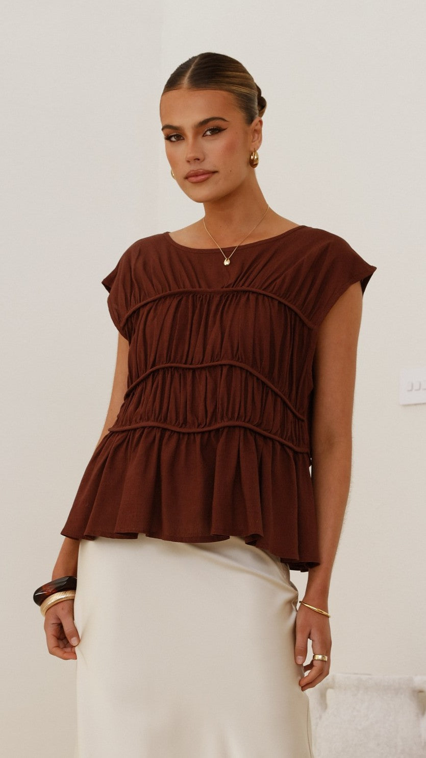 Liora Top - Chocolate - Buy Women's Tops - Billy J