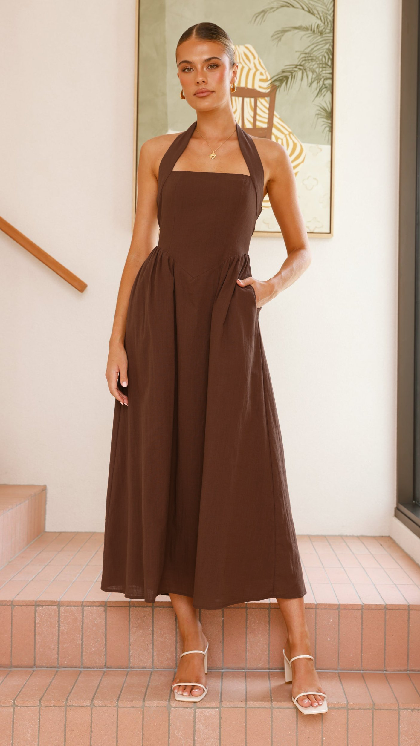 Caden Maxi Dress - Chocolate - Buy Women's Dresses - Billy J