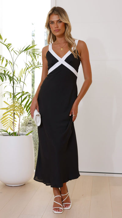 Load image into Gallery viewer, Iylah Midi Dress - Black / White
