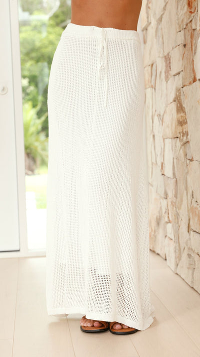 Load image into Gallery viewer, Dacian Knit Maxi Skirt - White
