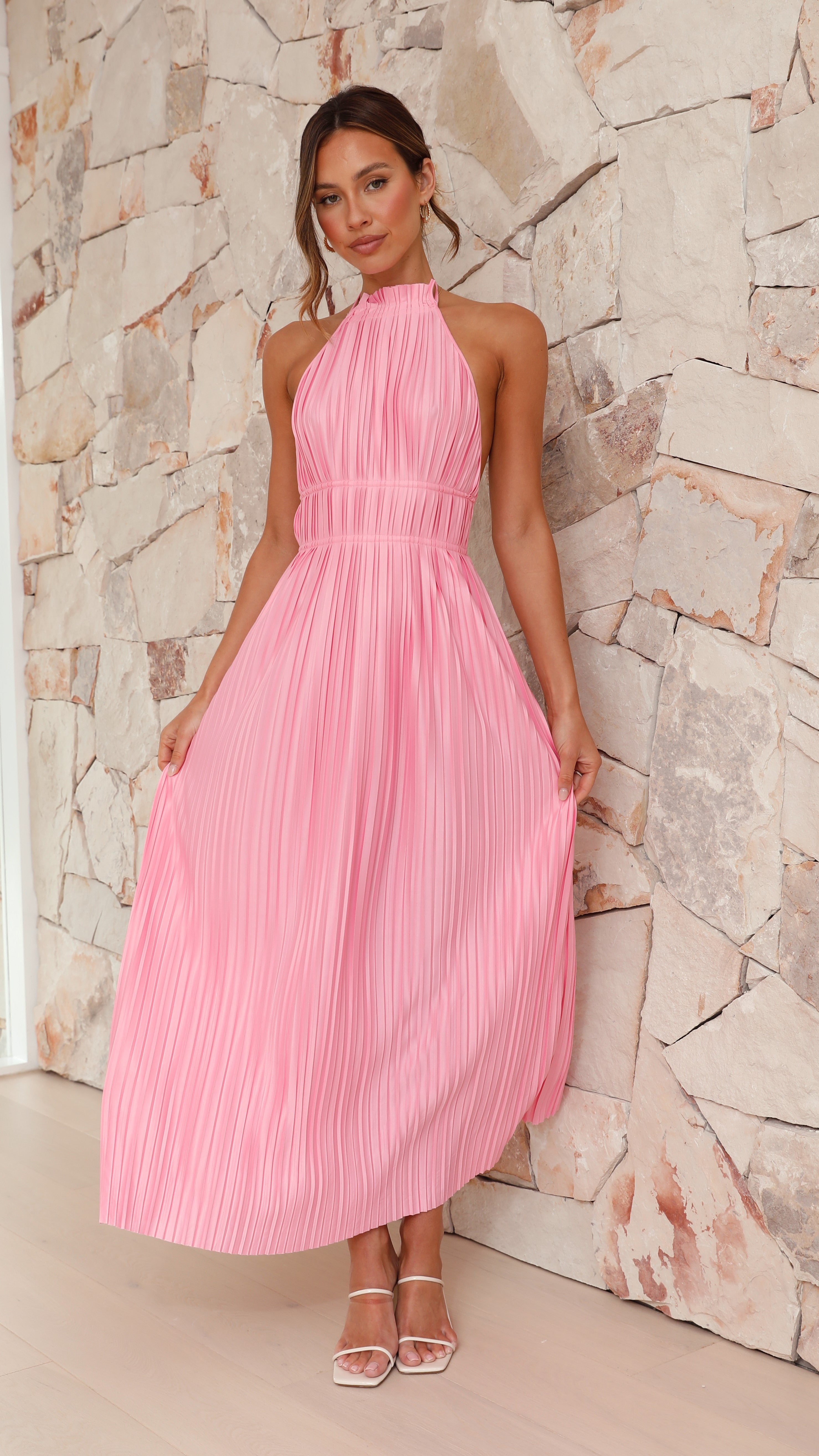 billy j pink maxi dress 6 / Pink