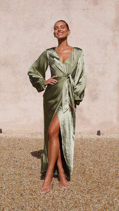 Load image into Gallery viewer, Naomi Long Sleeve Maxi Dress - Olive
