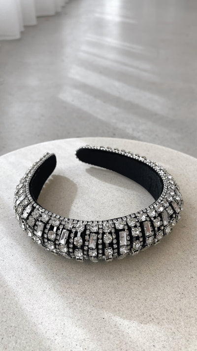 Load image into Gallery viewer, Delacruz Headband - Black/Silver

