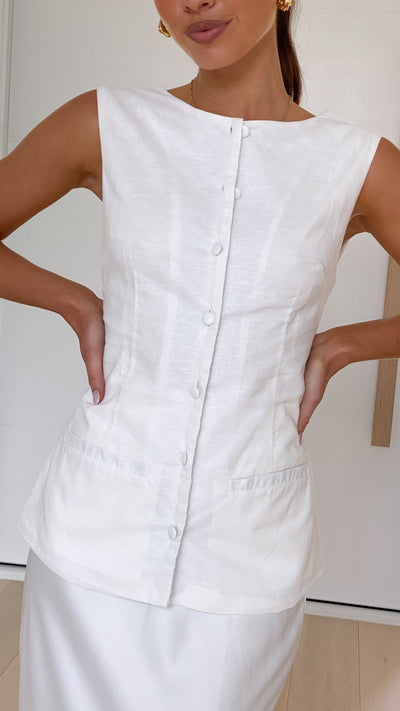 Load image into Gallery viewer, Draya Longline Vest - White
