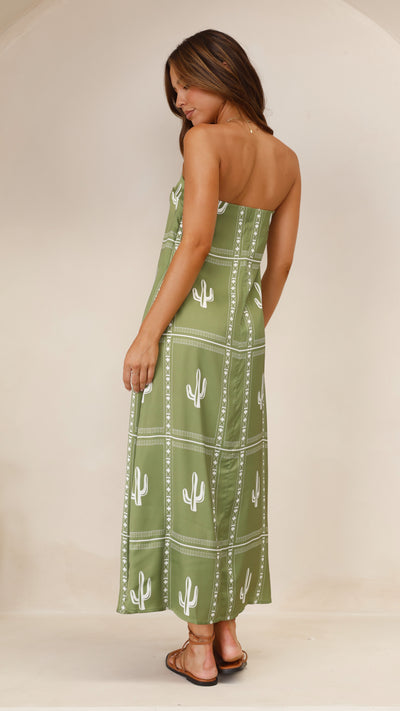 Load image into Gallery viewer, Nevada Strapless Dress - Kiwi/Cream
