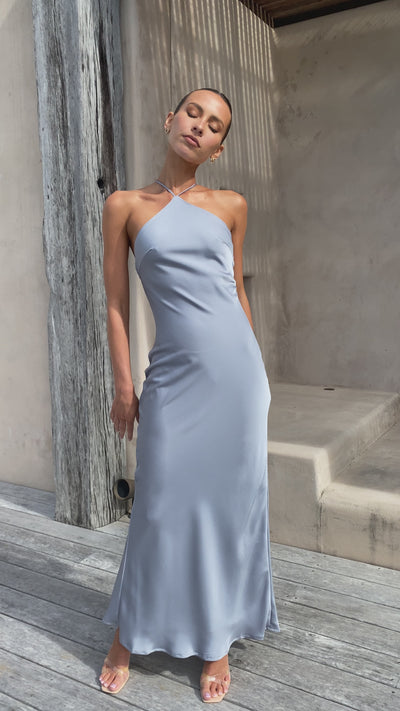 Load and play video in Gallery viewer, Chiara Maxi Dress - Steel Blue
