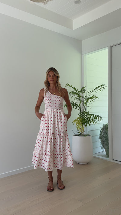 Load and play video in Gallery viewer, Alanna Midi Dress - Sweetheart Print
