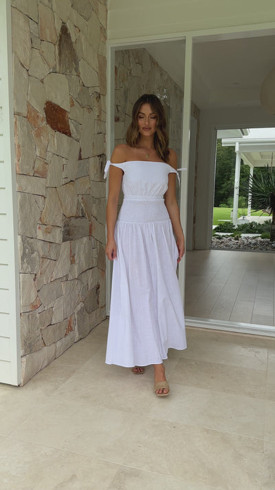 Load and play video in Gallery viewer, Adelaide Maxi Dress - White
