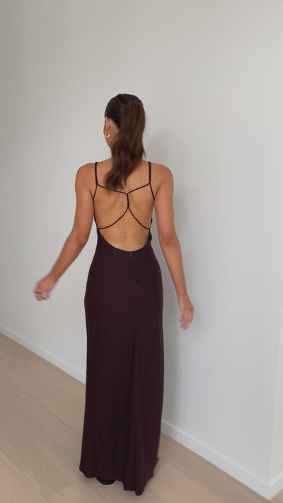 Load and play video in Gallery viewer, Sunset Maxi Dress - Brown
