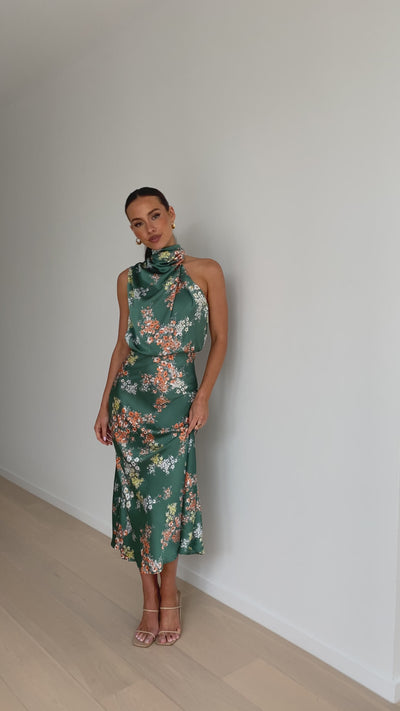 Load and play video in Gallery viewer, Esther Maxi Dress - Green Floral
