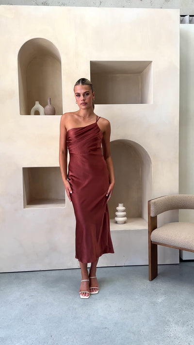Load and play video in Gallery viewer, Josephina Midi Dress - Rust

