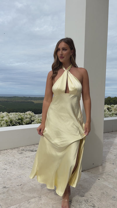 Load and play video in Gallery viewer, Amalia Maxi Dress - Yellow
