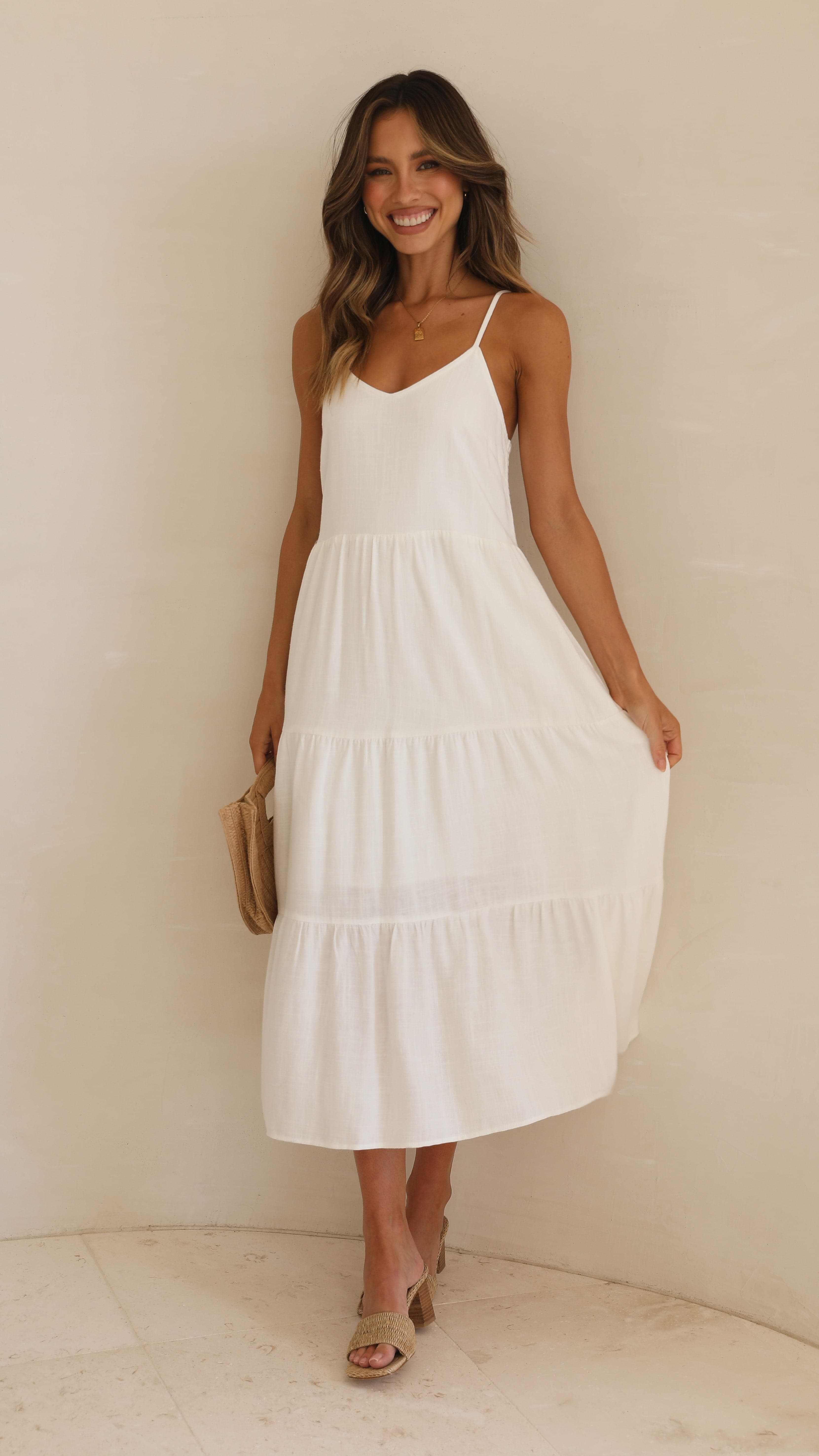 Zoey Midi Dress - White