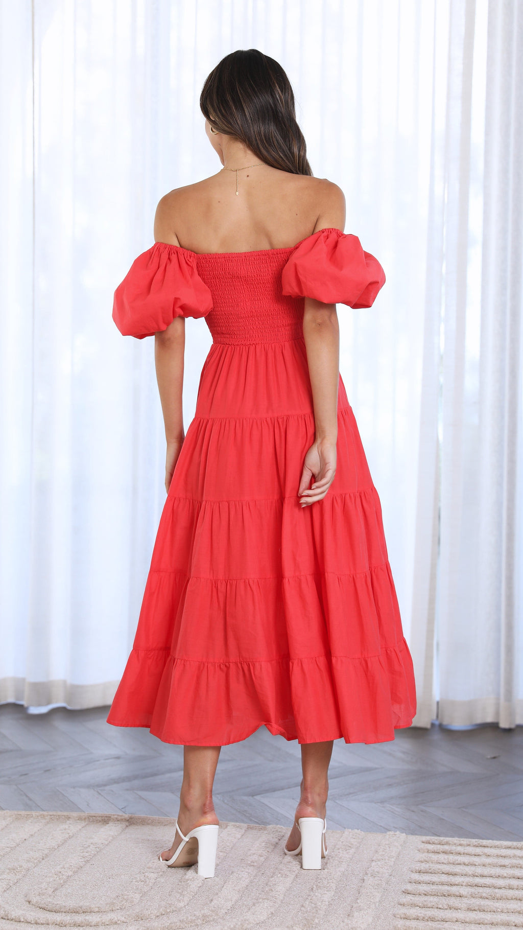 Chyna Midi Dress - Red
