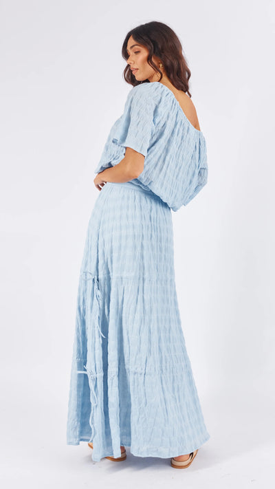 Load image into Gallery viewer, Forest Maxi Skirt - Sky Blue Stripe
