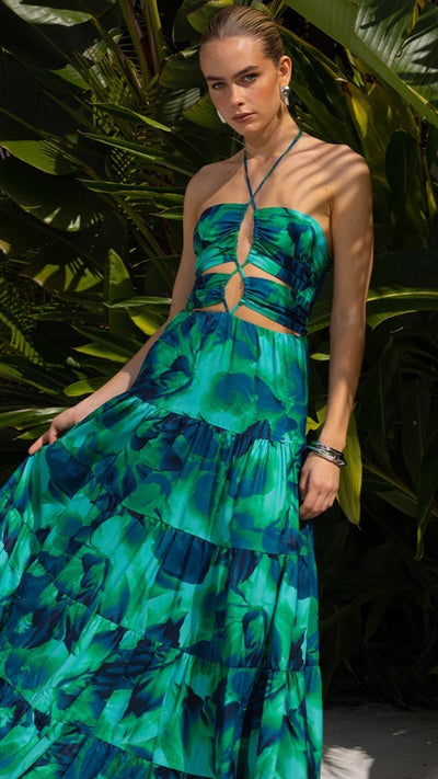 Load image into Gallery viewer, Calista Orchid Maxi Dress - Calista Green - Billy J

