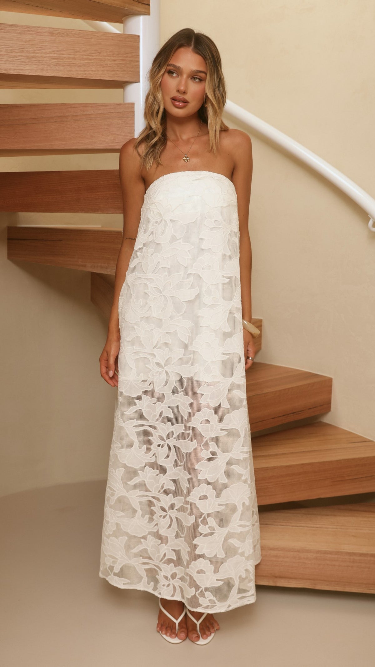Estelle Maxi Dress - White Bloom Lace - Billy J