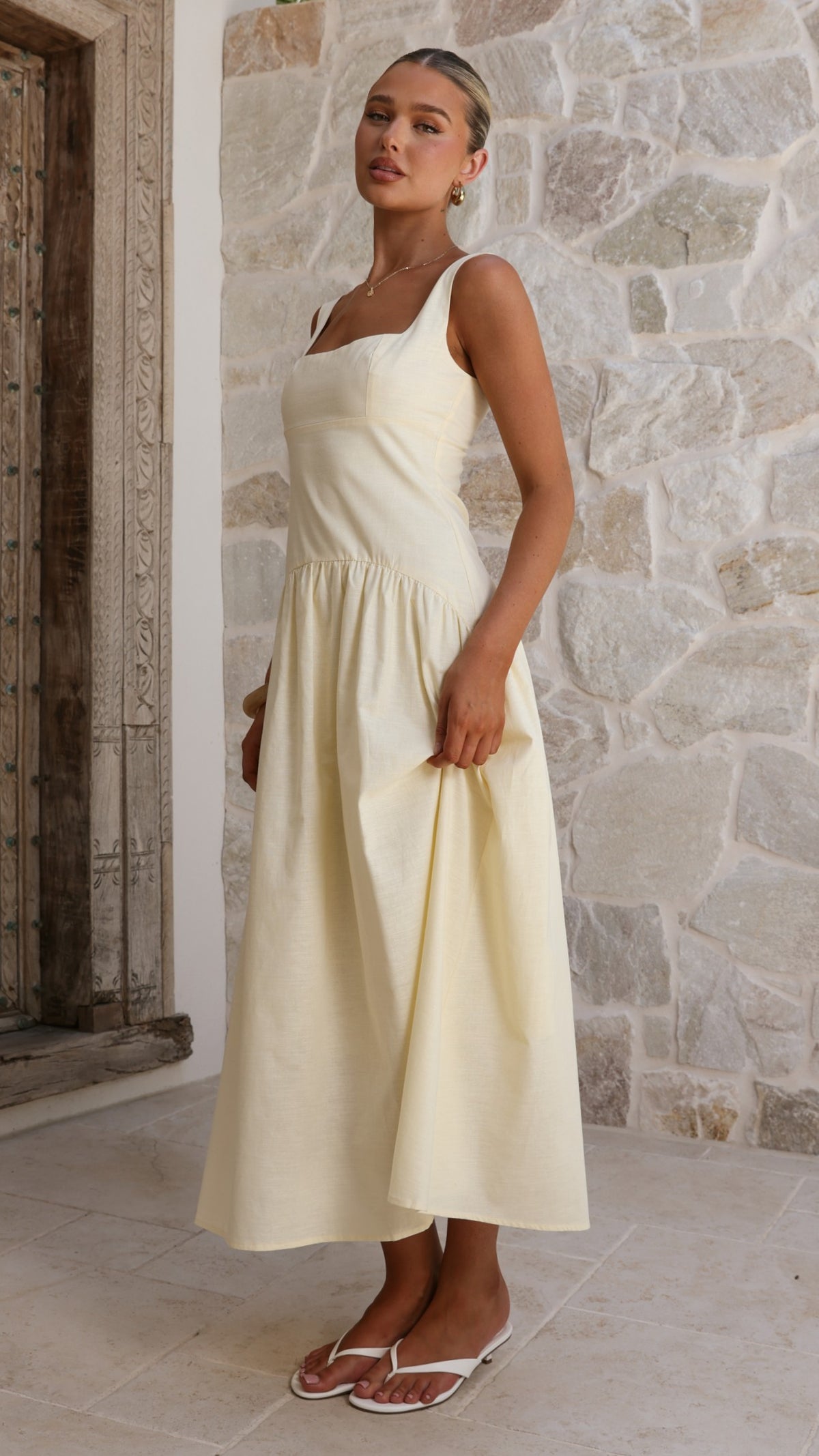 Lucy Drop Waist Maxi Dress - Butter - Buy Women's Maxi Dresses - Billy J Lucy Drop Waist Maxi Dress - Butter - Buy Women's Maxi Dresses - Billy J