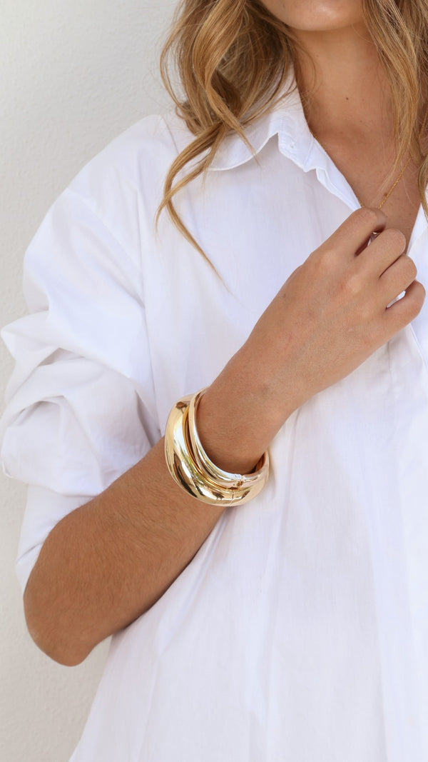 Selena Chunky Bangles 2 Pack - Gold - Billy J