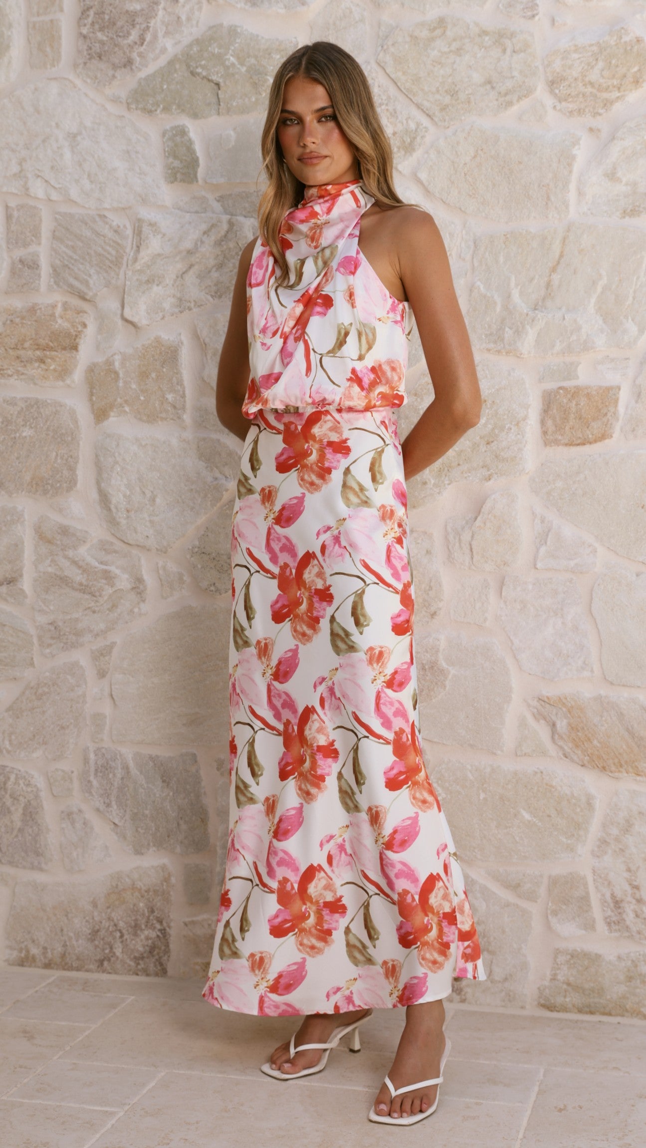 Marlie Maxi Dress - Pink Floral - Billy J