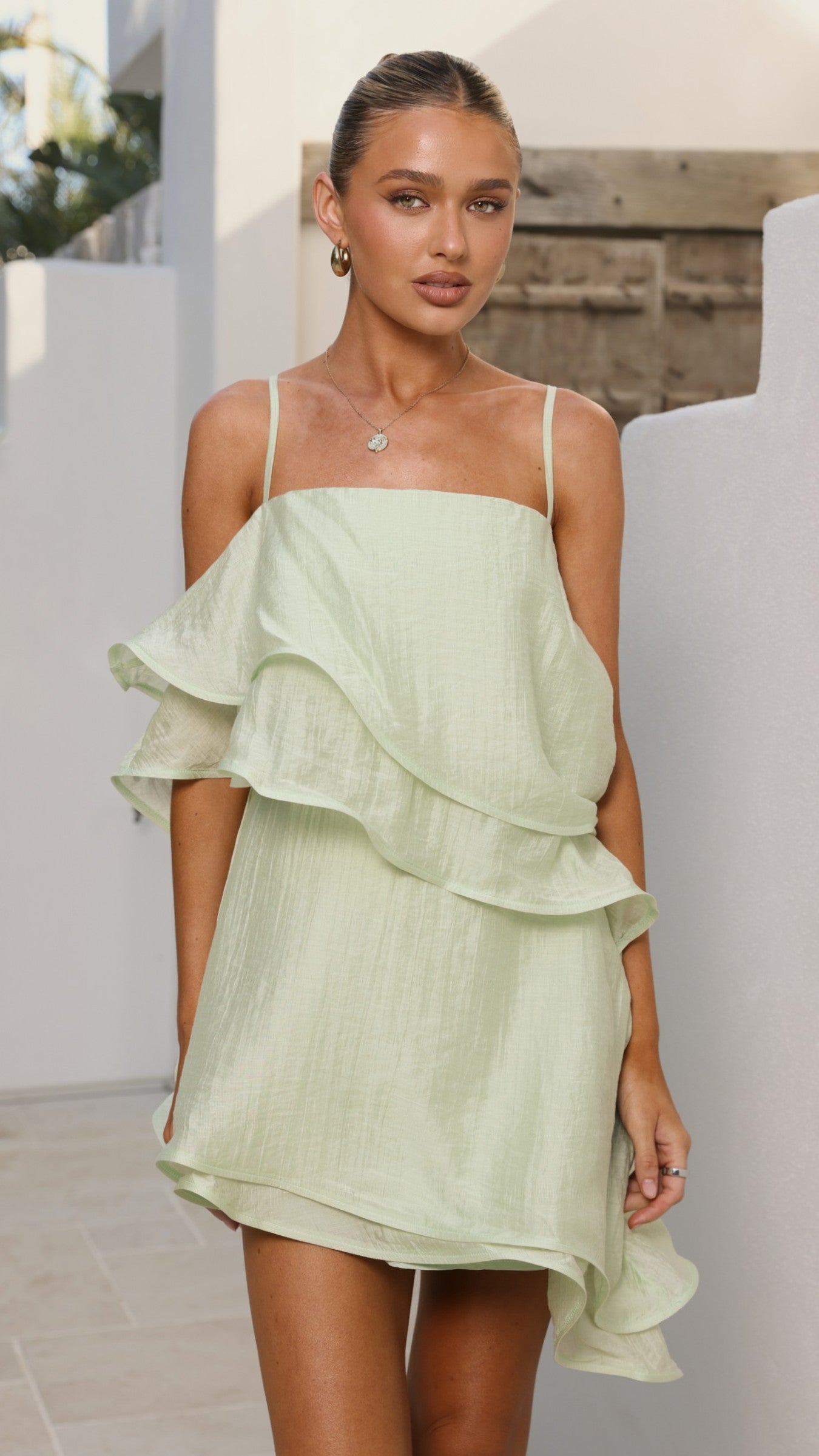 Elain Mini Dress - Sage - Billy J