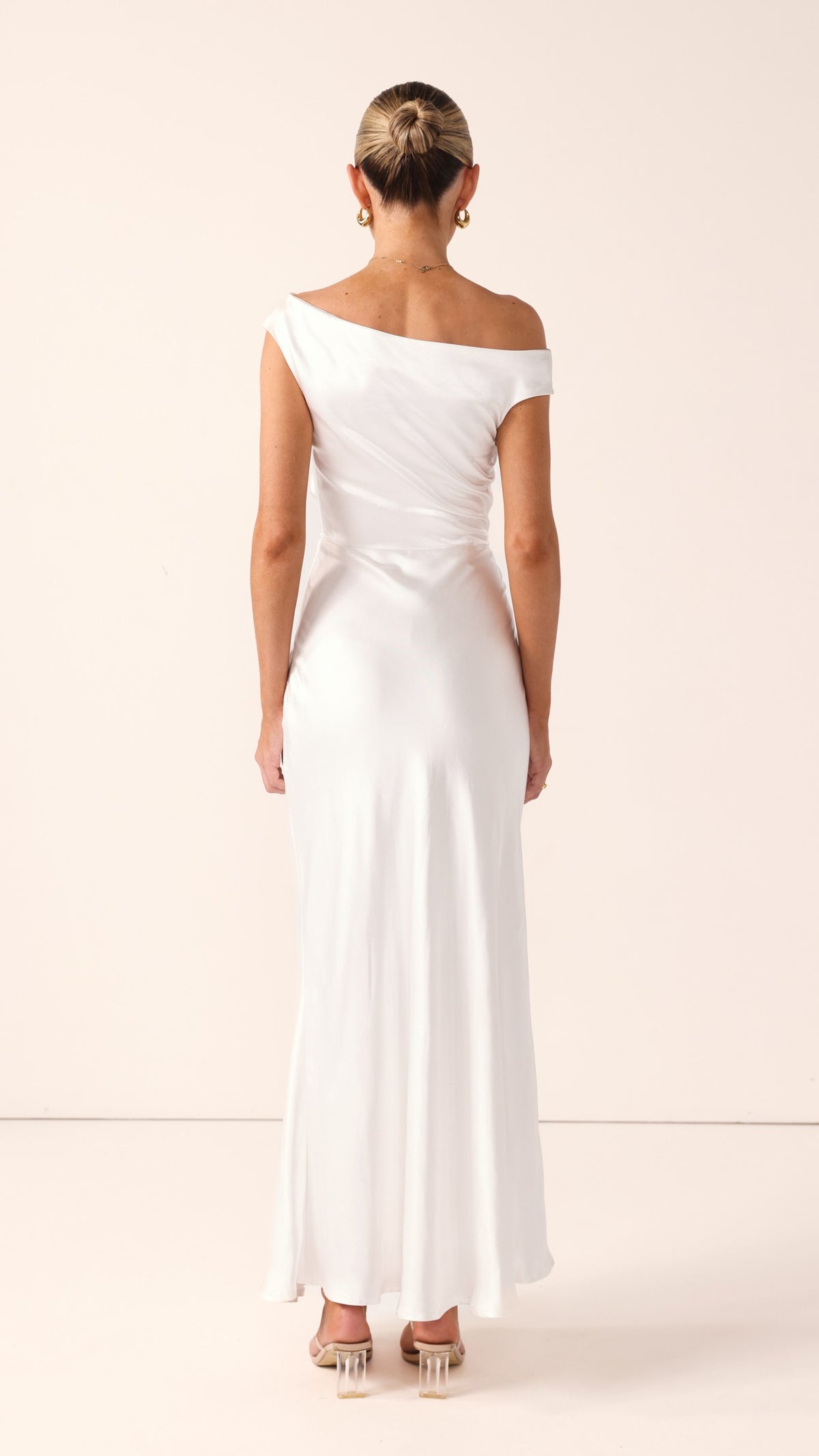 Auria Off Shoulder Maxi Dress - Ivory - Billy J