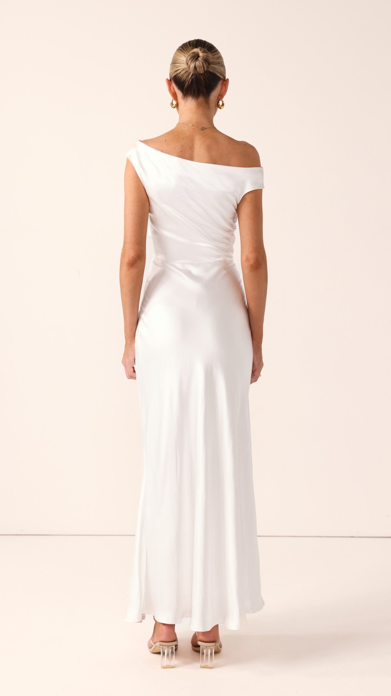 Auria Off Shoulder Maxi Dress - Ivory - Billy J