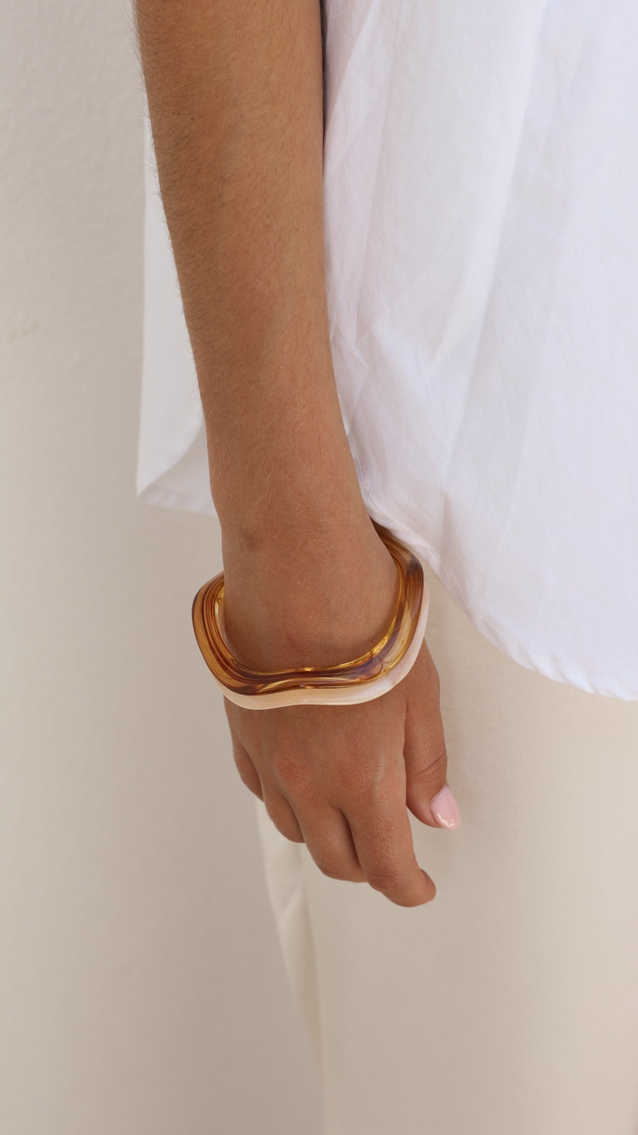 Pippa Wave Bangle 2 Pack - White / Tea - Buy Women's Bracelets