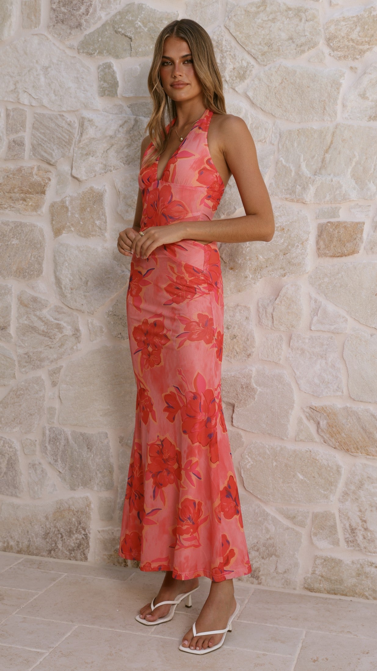 Zelda Maxi Dress - Orange Floral - Billy J