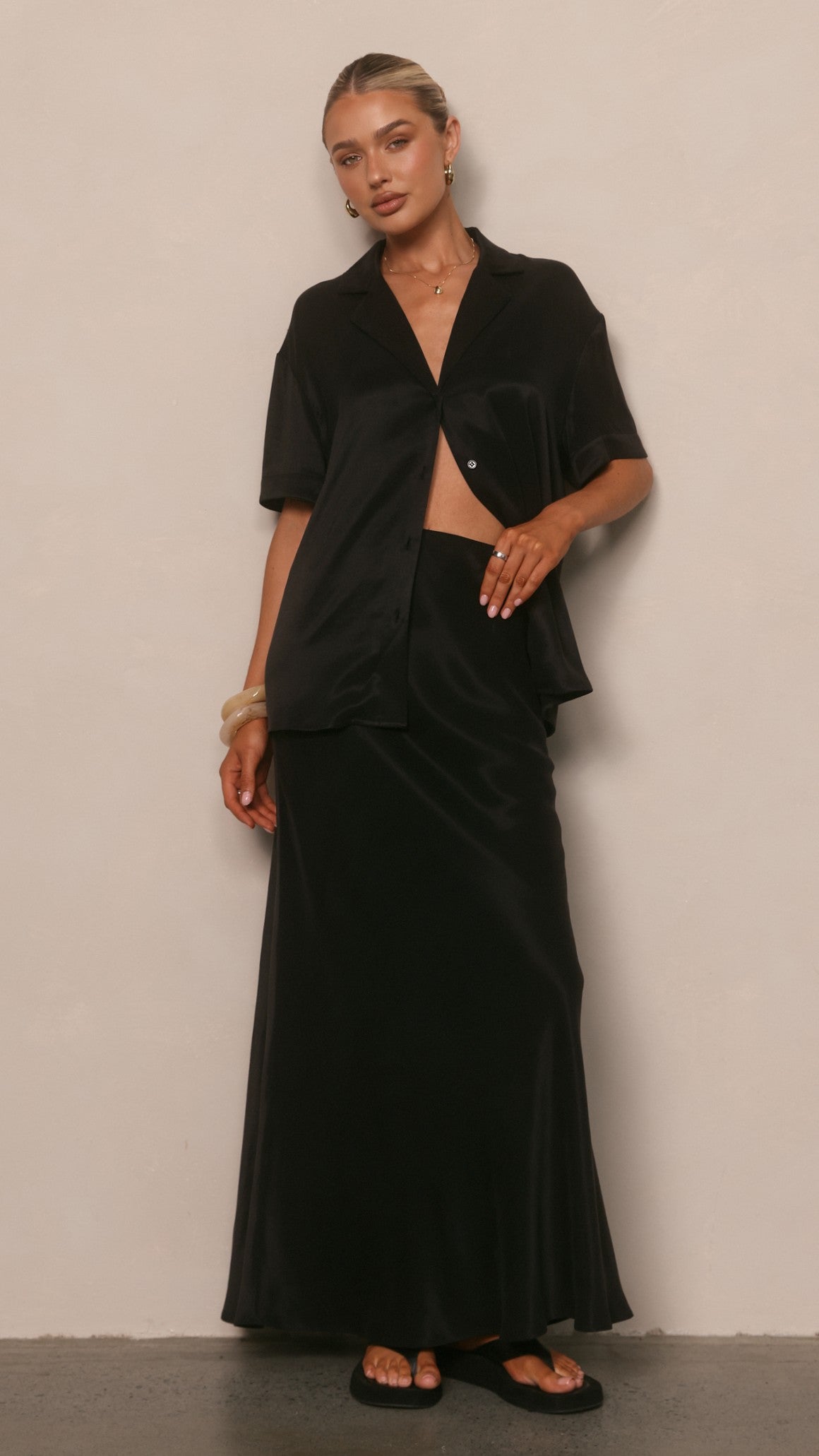 Celeste Maxi Skirt - Black - Billy J