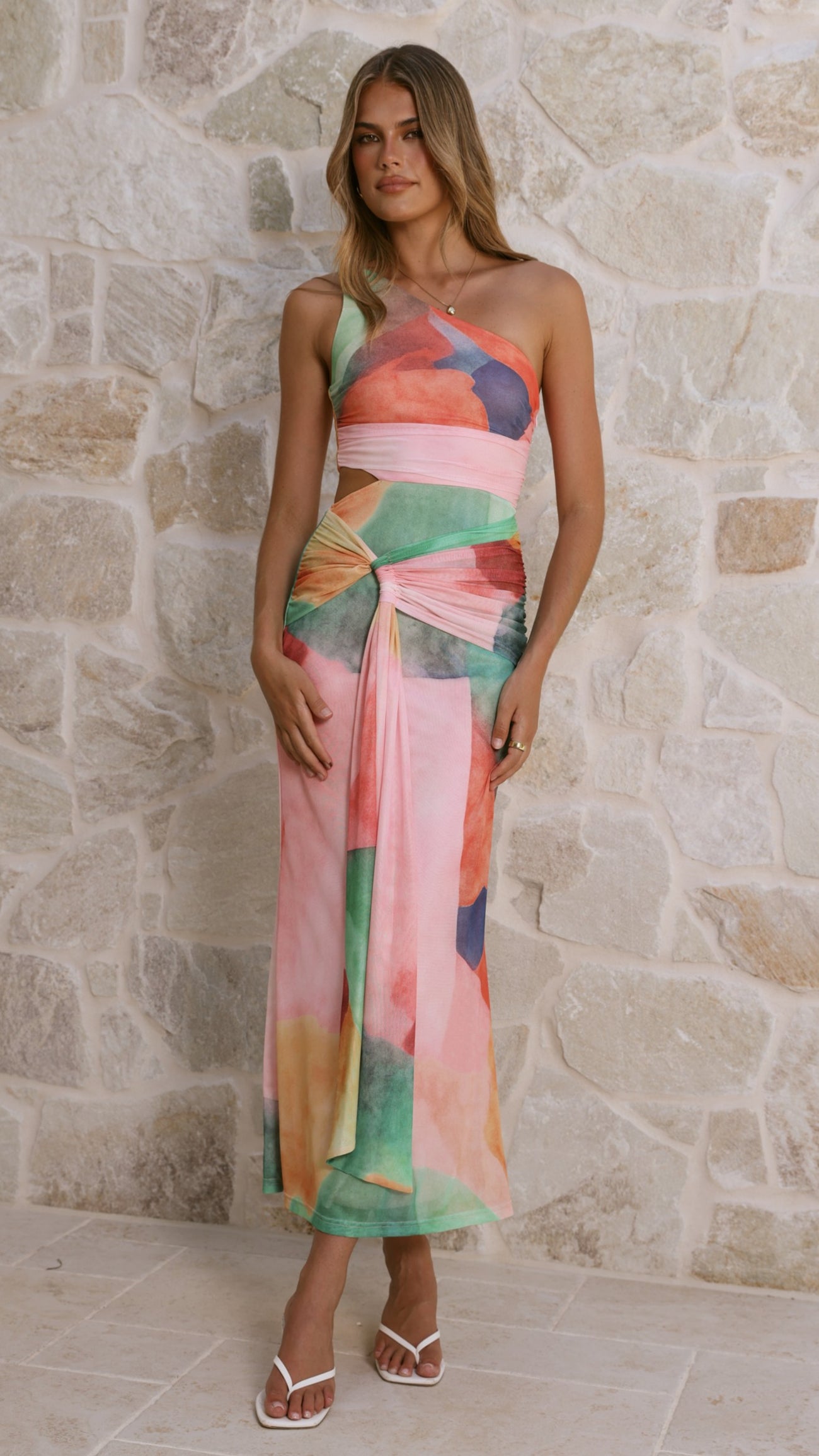 Kourt Maxi Dress - Multi Abstract - Billy J