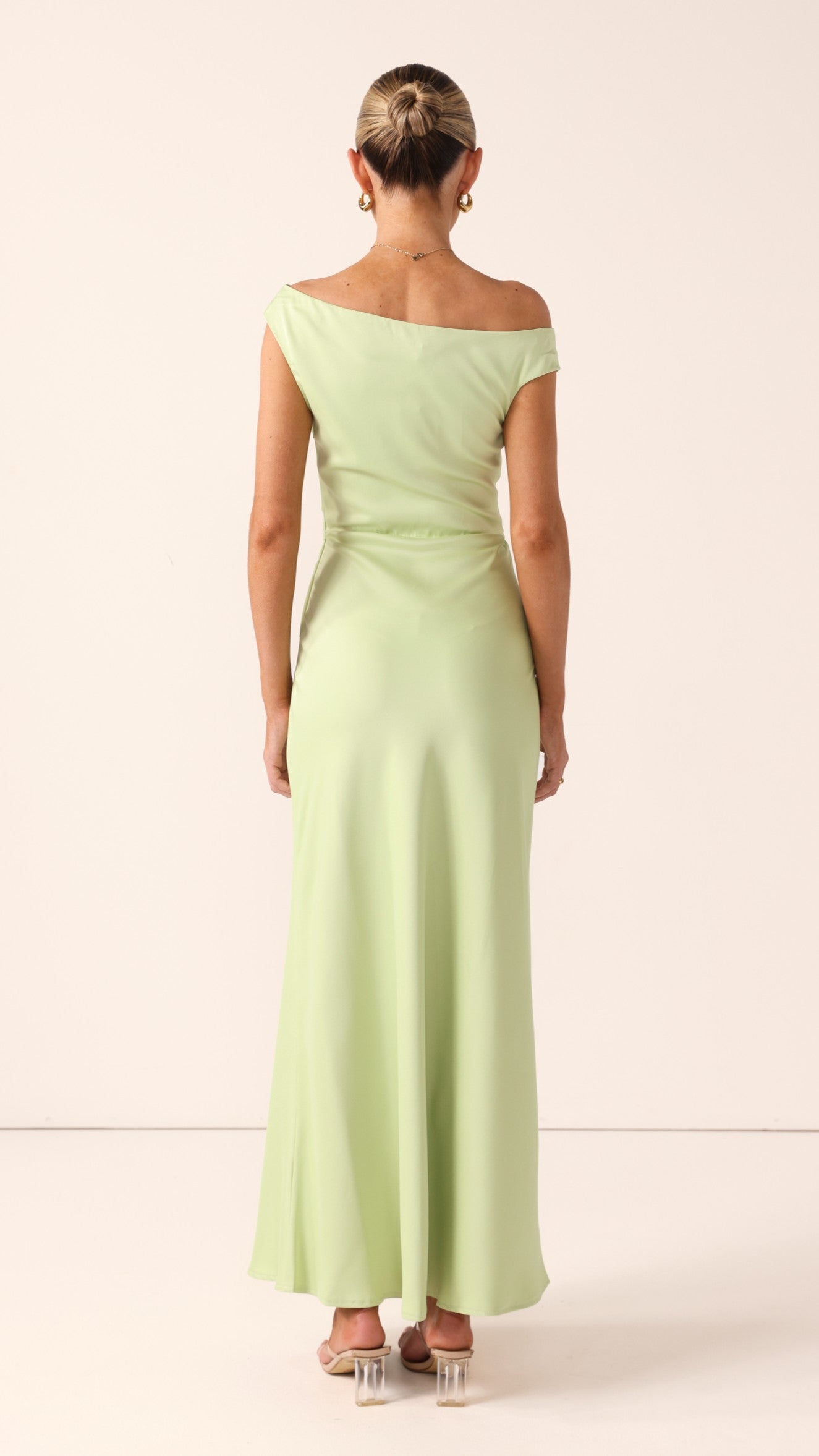 Auria Off Shoulder Maxi Dress - Key Lime - Billy J