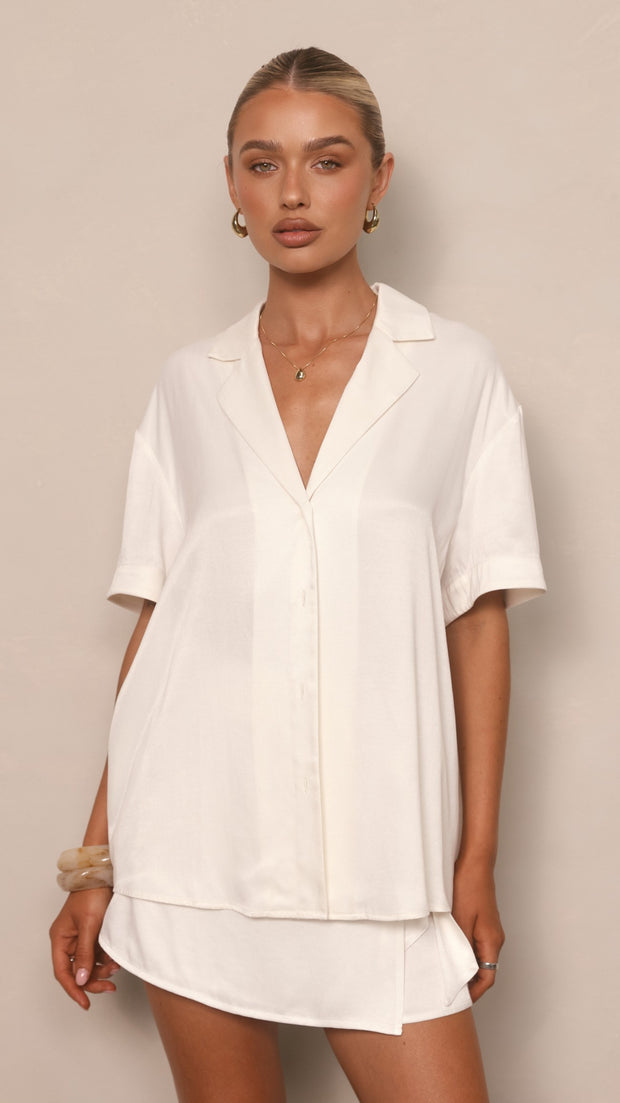 Tamika Short Sleeve Shirt - White - Billy J