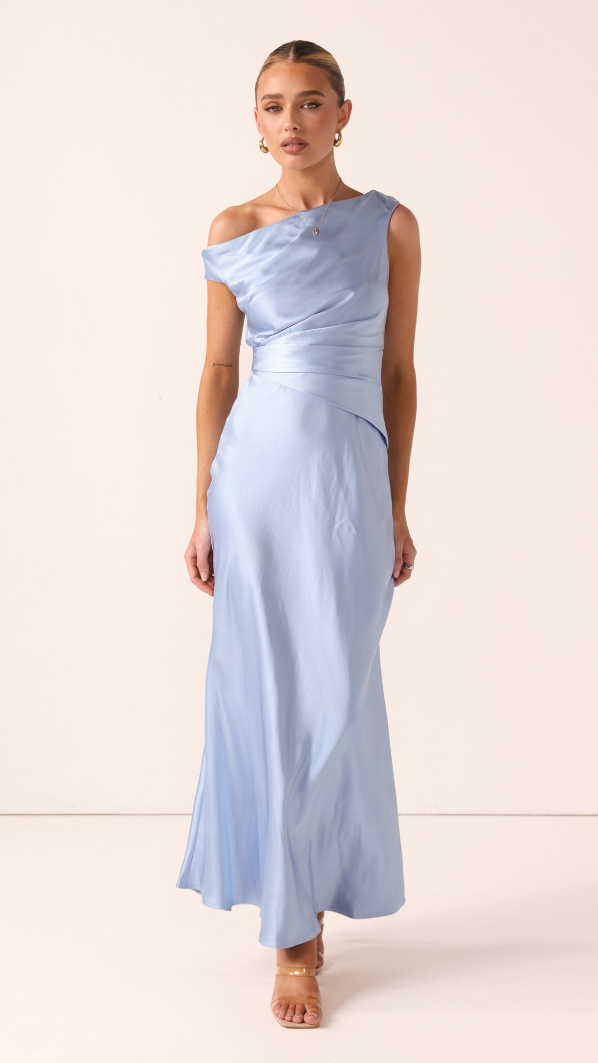 Auria Off Shoulder Maxi Dress - Blue - Billy J