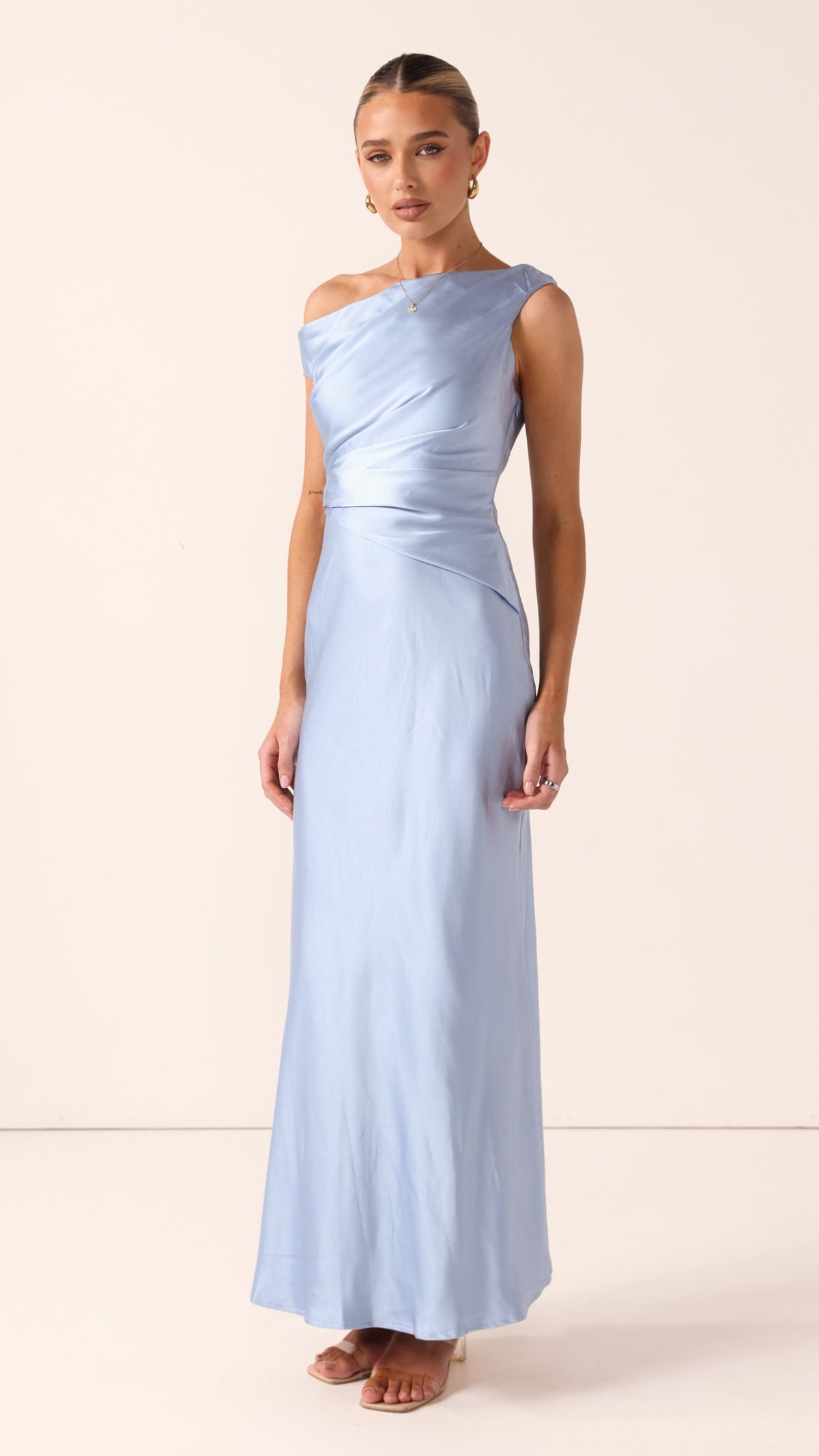 Auria Off Shoulder Maxi Dress - Blue - Billy J