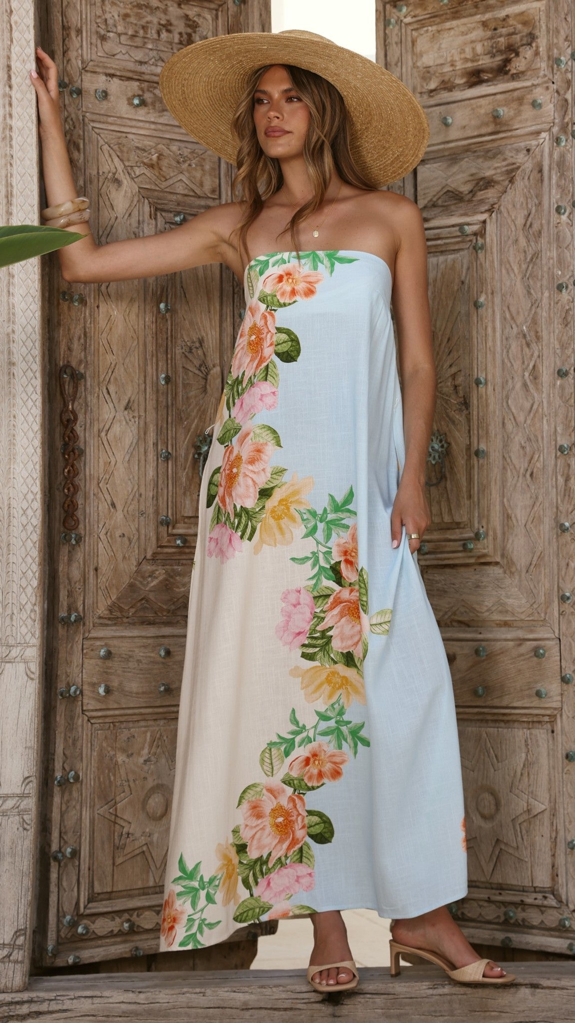 Ellea Maxi Dress - Botanical Bliss Blue - Billy J
