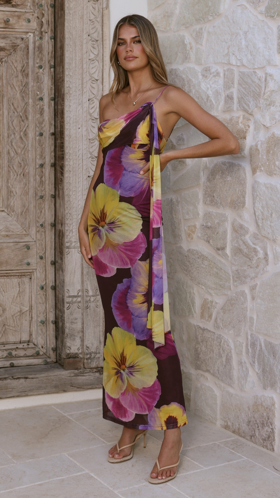 Haviana Maxi Dress - Purple/Yellow Floral - Billy J