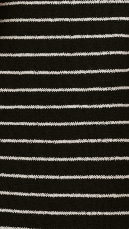 Robin Off Shoulder Mini Dress - Black/White Stripe - Billy J