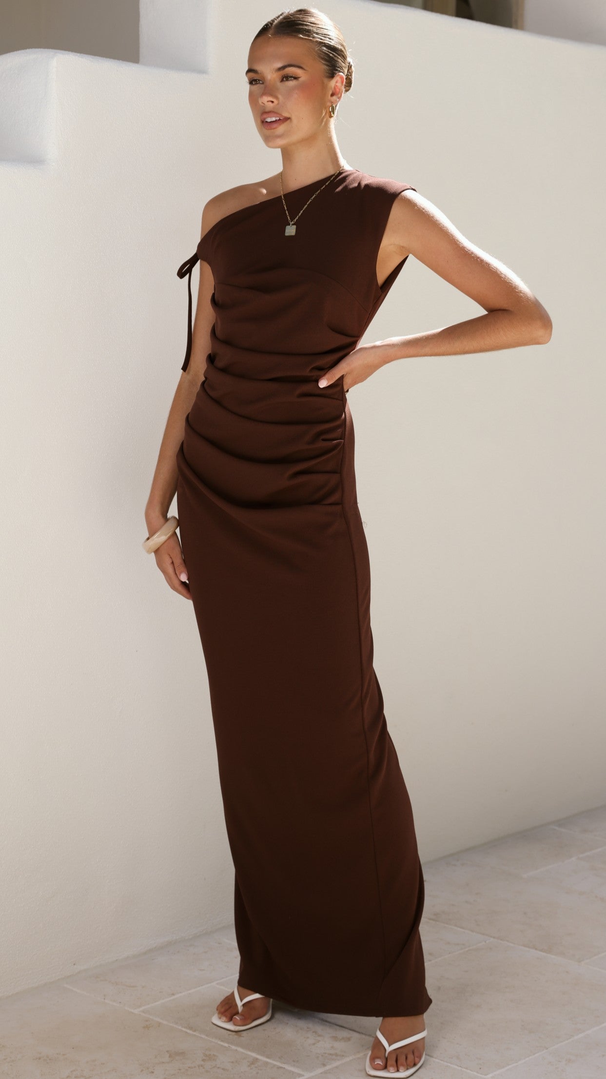 Lealah Maxi Dress - Chocolate - Billy J