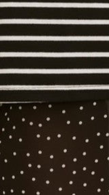 Elisha T-Shirt and Sheer Maxi Skirt Set - White/Black Stripe and Polka Dot - Billy J