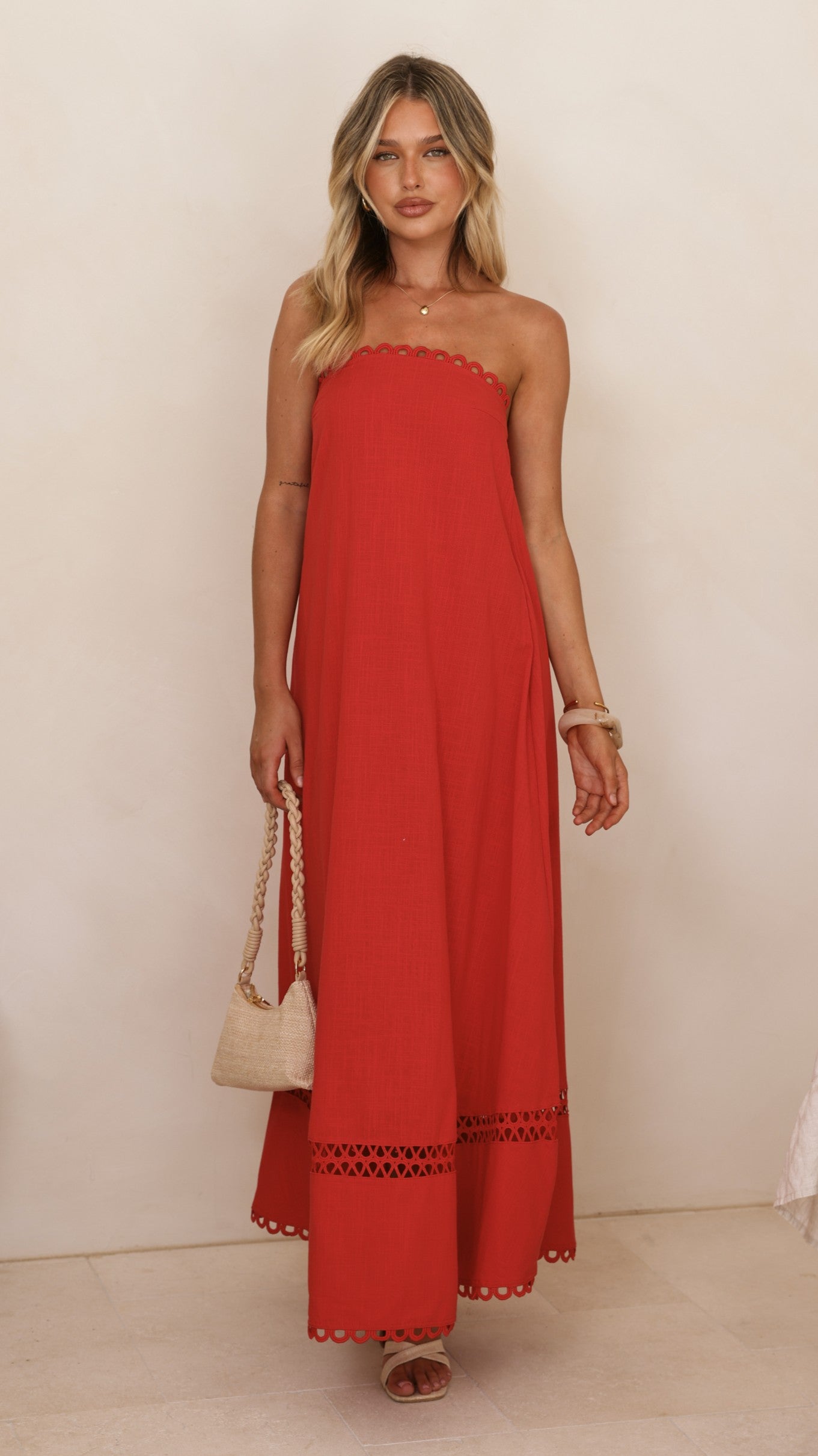 Sandra Maxi Dress - Red - Billy J
