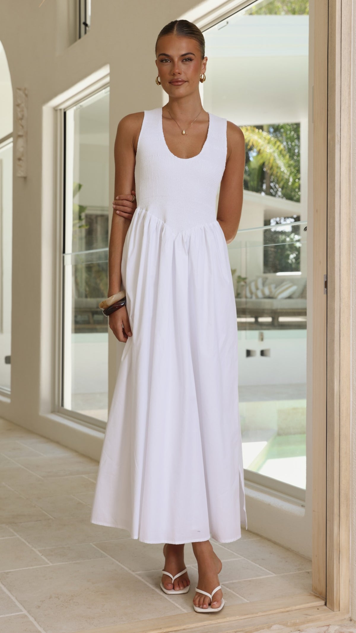 Amira Maxi Dress - White - Billy J