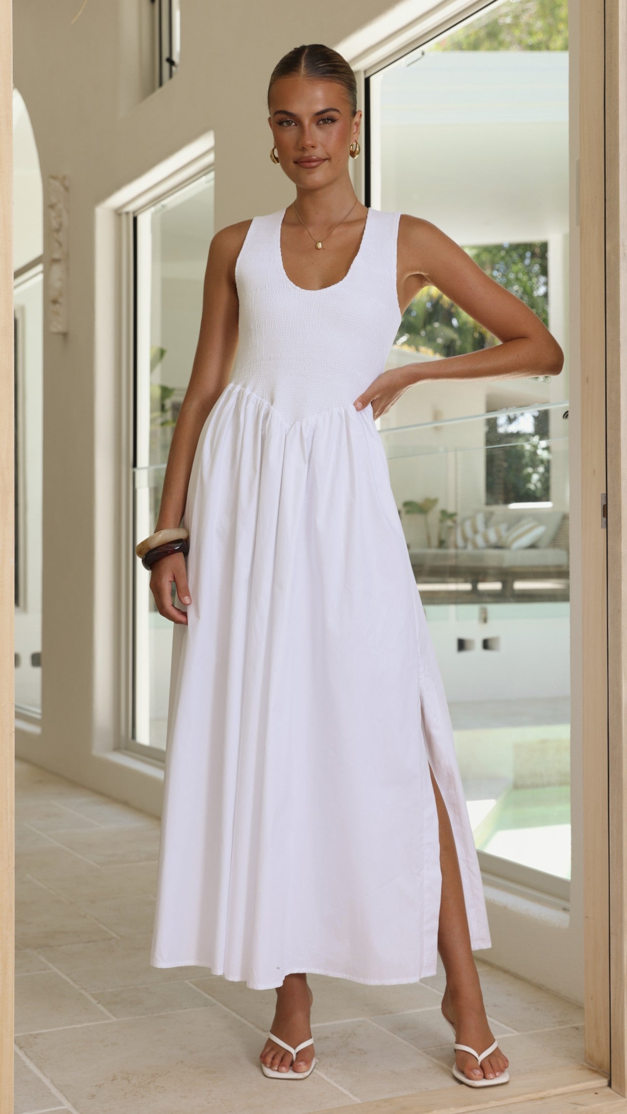 Amira Maxi Dress - White - Billy J