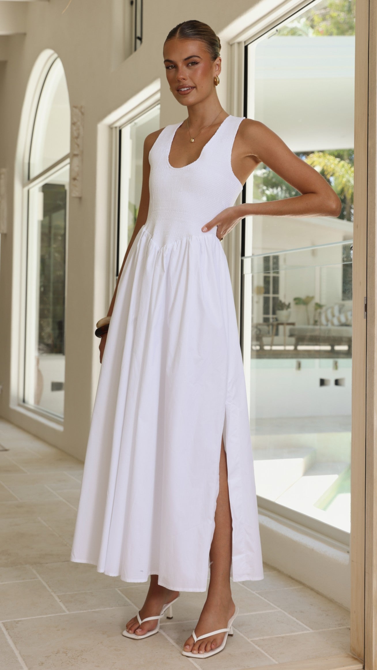 Amira Maxi Dress - White - Billy J
