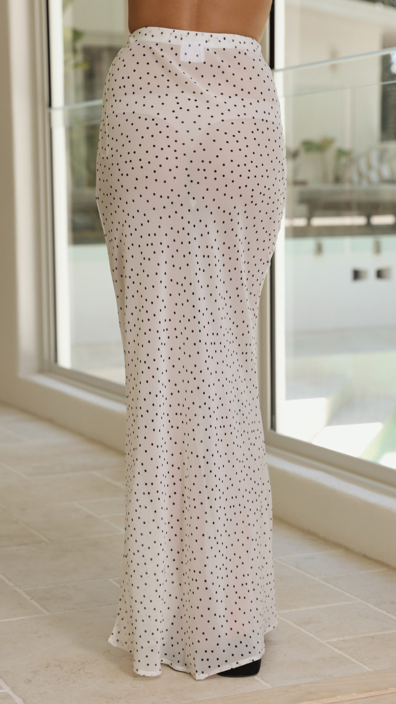Elena Top and Maxi Skirt Set - Black/White Polka - Billy J