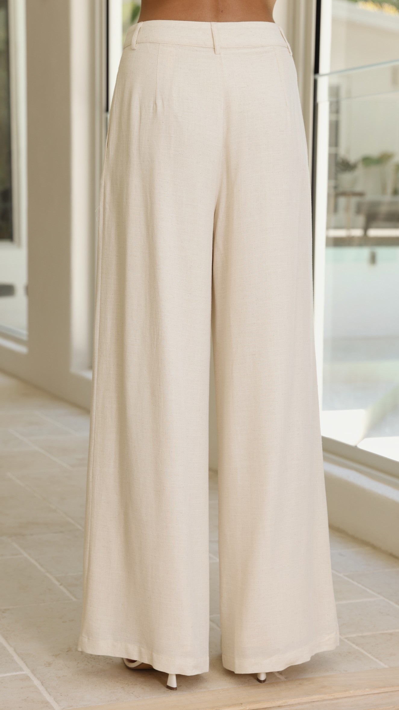 Leela One Shoulder Top and Pants Set - Beige - Billy J