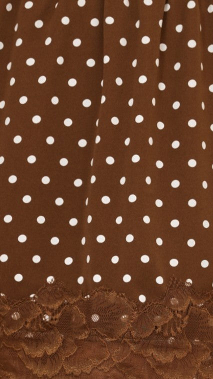 Kiki Lace Mini Skirt - Chocolate Polka - Billy J
